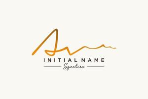 iniziale av firma logo modello vettore. mano disegnato calligrafia lettering vettore illustrazione.