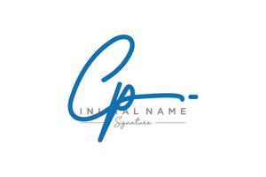 iniziale cp firma logo modello vettore. mano disegnato calligrafia lettering vettore illustrazione.