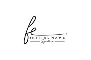 iniziale fe firma logo modello vettore. mano disegnato calligrafia lettering vettore illustrazione.