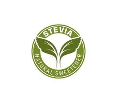 Stevia dolcificante le foglie il giro icona o etichetta vettore