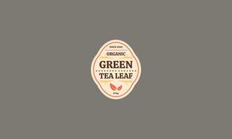 etichetta di verde tè foglia modello vettore illustrazione design