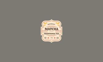 etichetta di matcha tè tradizionale modello vettore illustrazione design