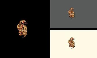 testa cranio e serpente vettore illustrazione opera d'arte design
