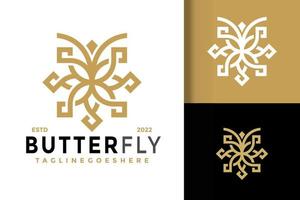modello dell'illustrazione di vettore di progettazione di logo dell'ornamento della farfalla