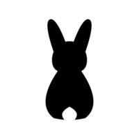 silhouette di un' nero coniglio su un' trasparente sfondo. indietro Visualizza. vettore