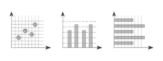 finanziario diagrammi. infografica attività commerciale elementi. mano disegnato diagrammi. vettore illustrazione