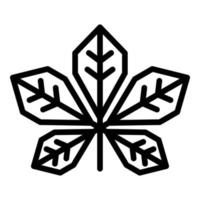 botanico Castagna foglia icona, schema stile vettore