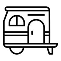 piccolo campo trailer icona, schema stile vettore