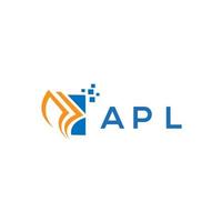 apl credito riparazione contabilità logo design su bianca sfondo. apl creativo iniziali crescita grafico lettera logo concetto. vettore