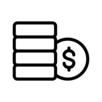 illustrazione vettoriale di monete in dollari su uno sfondo. simboli di qualità premium. icone vettoriali per il concetto e la progettazione grafica.