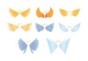 Collezione di ali colorate di angelo vettore