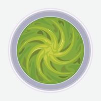 wasabi salsa nel ciotola. colorato illustrazione di asiatico wasabi superiore Visualizza. vettore