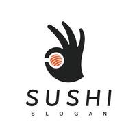 Sushi logo design modello, giapponese cibo icona vettore