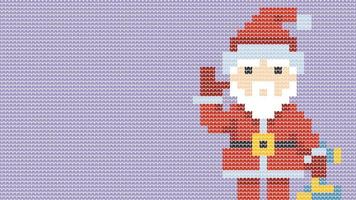 maglieria Santa Claus modello confine su viola sfondo, maglieria etnico modello confine allegro Natale e contento inverno giorni vettore manifesto