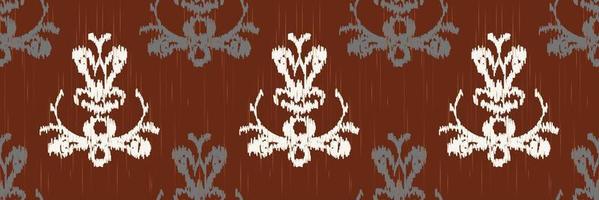 ikat damasco scandinavo ricamo, ikat senza soluzione di continuità modello, etnico Natività digitale tessile asiatico design antico arte per stampe tessuto saree Mughal andane struttura Kurti kurtis kurtas vettore