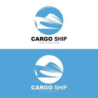 carico nave logo, veloce carico nave vettore, barca a vela, design per nave produzione azienda, corso d'acqua andare in barca, marino veicoli, trasporto, la logistica vettore