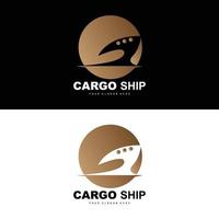 carico nave logo, veloce carico nave vettore, barca a vela, design per nave produzione azienda, corso d'acqua andare in barca, marino veicoli, trasporto, la logistica vettore