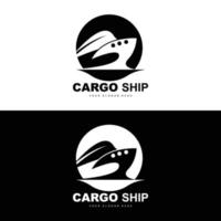 carico nave logo, veloce carico nave vettore, barca a vela, design per nave produzione azienda, corso d'acqua andare in barca, marino veicoli, trasporto, la logistica vettore