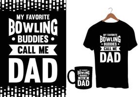 bowling vettore maglietta design