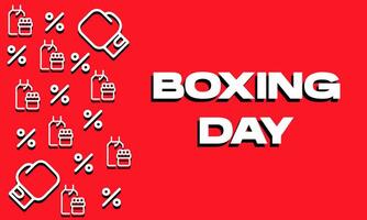 boxe giorno rosso sfondo con boxe, prezzo etichetta e sconto. vettore illustrazione