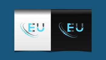 Unione Europea lettera logo creativo design. Unione Europea unico design. vettore