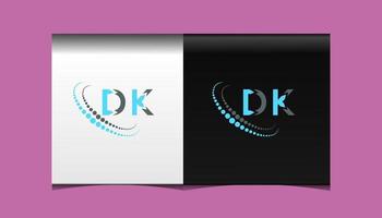 dk lettera logo creativo design. dk unico design. vettore