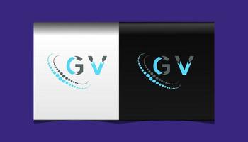 gv lettera logo creativo design. gv unico design. vettore