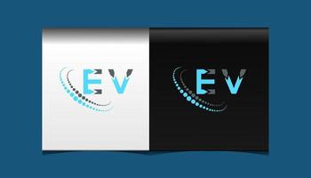 ev lettera logo creativo design. ev unico design. vettore