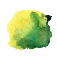 astratto moderno mano dipinto design con verde e giallo colore. acquerello pennellata isolato su bianca sfondo. vettore