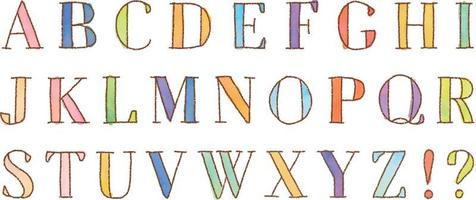 acquerello vettore colorato scarabocchio alfabeti