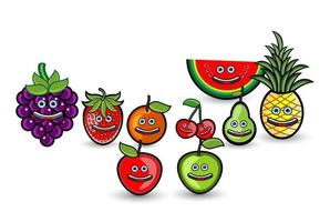 frutta personaggio bandiera illustrazione vettore