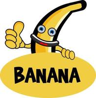 Sorridi Banana bandiera vettore