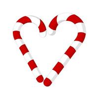 vettore illustrazione di Natale caramella cuore. mano disegnato caramella canna cuore