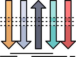 freccia attività commerciale distinzione inoltrare individualità piatto colore icona vettore