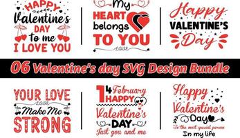 contento San Valentino giorno svg vettore modello design fascio per Stampa su magliette, camicie, borse, berretti, tazze, e vendita distintivi.