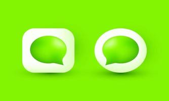 illustrazione icona vettore realistico 3d verde discorso bolla parlare dialogo isolato su sfondo