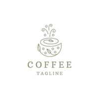 natura caffè linea logo icona design modello piatto vettore