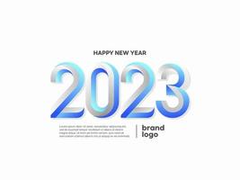 contento nuovo anno 2023 logotipo vettore