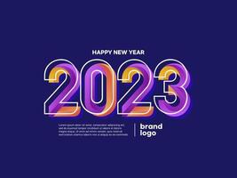 contento nuovo anno 2023 logotipo vettore