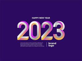 contento nuovo anno 2023 logotipo vettore