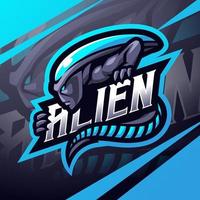 disegno del logo della mascotte esport alieno vettore