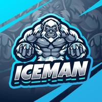uomo di ghiaccio esport portafortuna logo design vettore