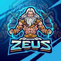 zeus esport mascotte logo design vettore