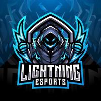 design del logo della mascotte esport fulmine vettore