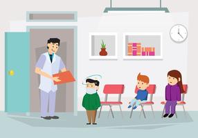 Checkup With Pediatra Illustration vettore