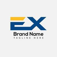 astratto ex lettera moderno iniziale logo design vettore