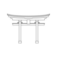 torii cancello schema icona illustrazione su bianca sfondo vettore