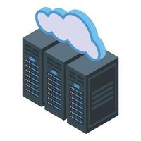 privato server nube icona, isometrico stile vettore