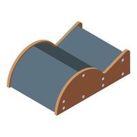 pilates legna attrezzatura icona, isometrico stile vettore