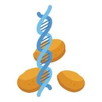 dna ogm icona, isometrico stile vettore